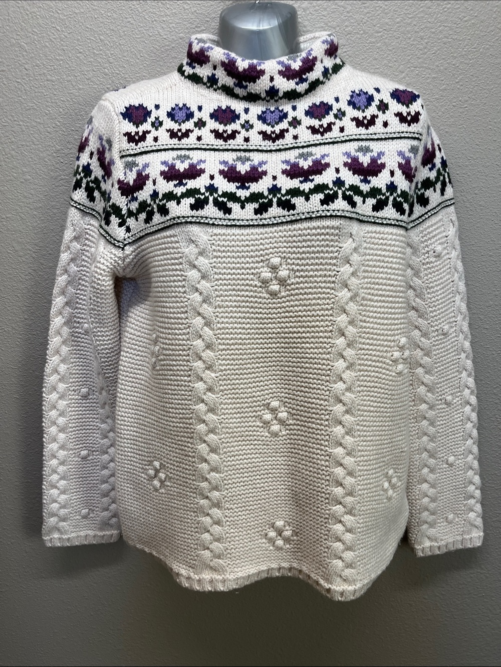 Lands end Nordic style chunky sweater size M
